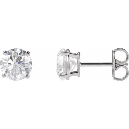 14k White Gold 3 CTW Traditional 4-Prong Setting Lab-Grown Diamond Stud