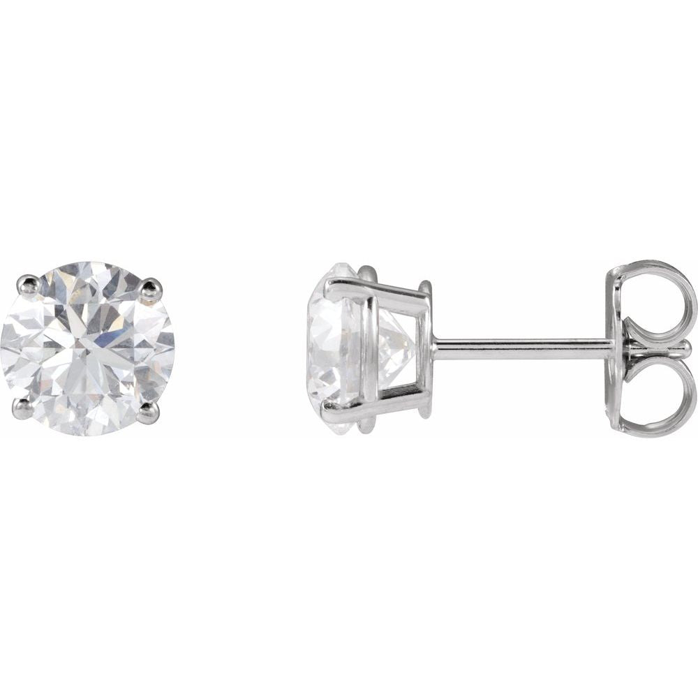 14k White Gold 2 CTW Traditional 4-Prong Setting Lab-Grown Diamond Stud
