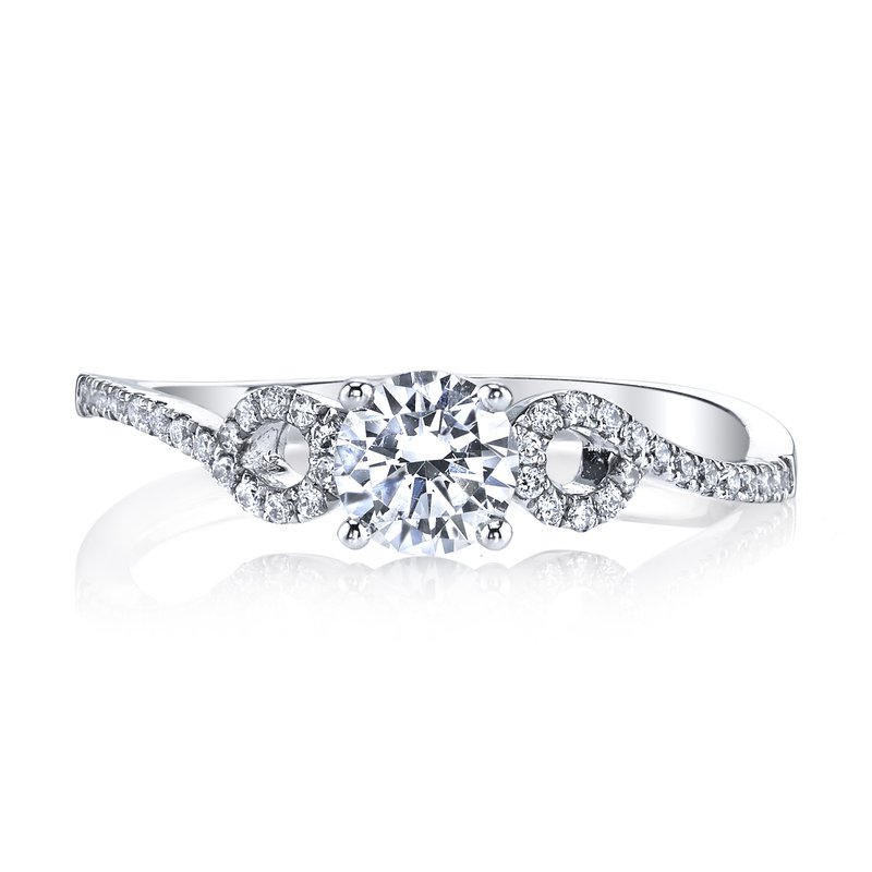 White Gold And Diamond Swirl Designer Ring