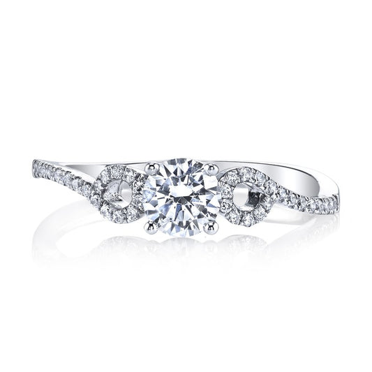 White Gold And Diamond Swirl Designer Ring