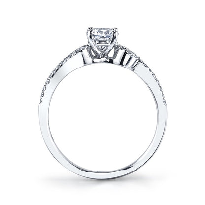 White Gold And Diamond Swirl Designer Ring