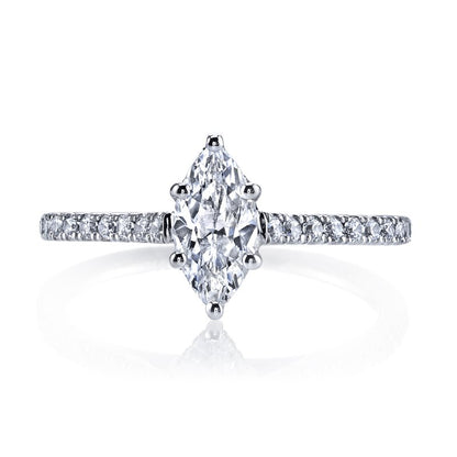 White Gold And Diamond Marquise Cut Engagement Ring