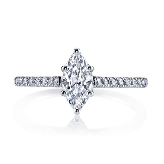 White Gold And Diamond Marquise Cut Engagement Ring