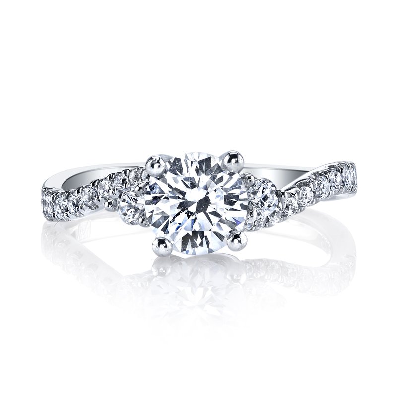 White Gold Diamond Designer Swirl Design