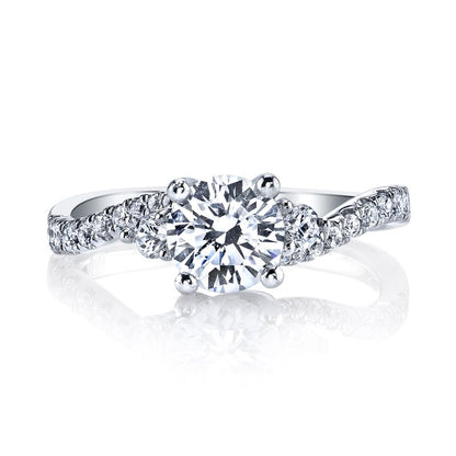 White Gold Diamond Designer Swirl Design
