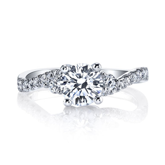White Gold Diamond Designer Swirl Design