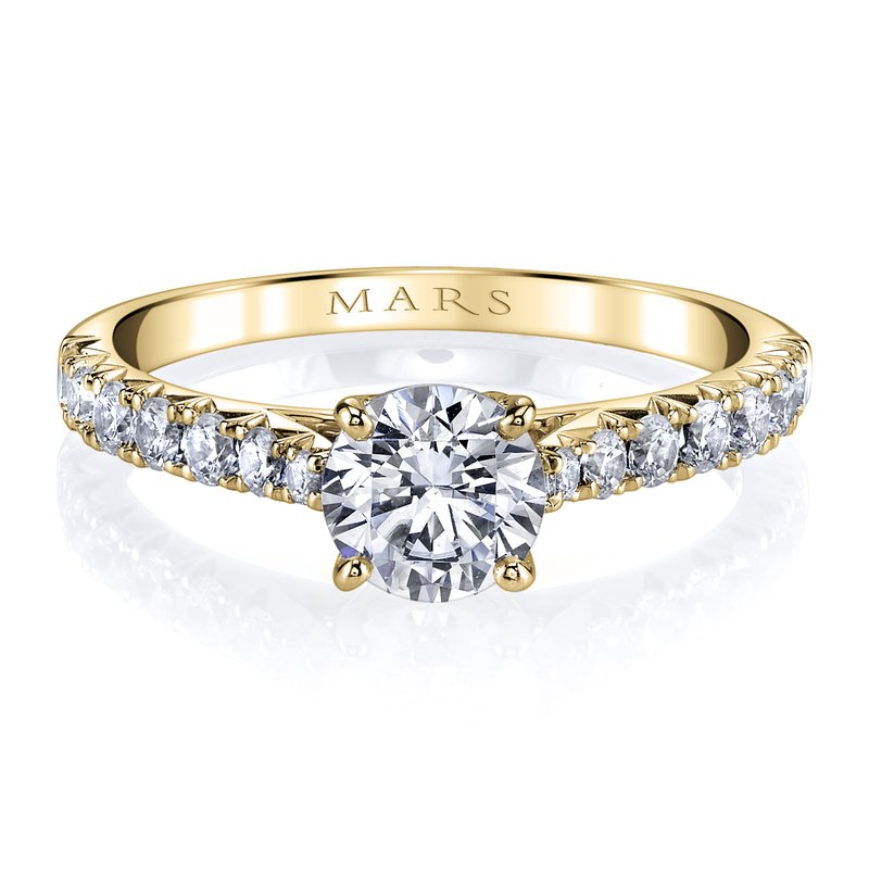 Yellow Gold Diamond Cathedral Engagement Ring