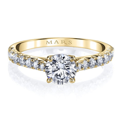Yellow Gold Diamond Cathedral Engagement Ring