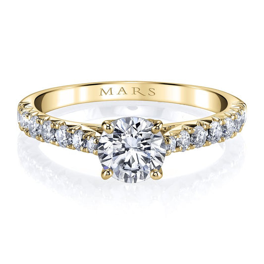 Yellow Gold Diamond Cathedral Engagement Ring