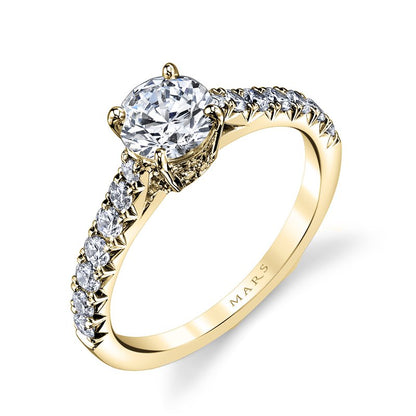 Yellow Gold Diamond Cathedral Engagement Ring