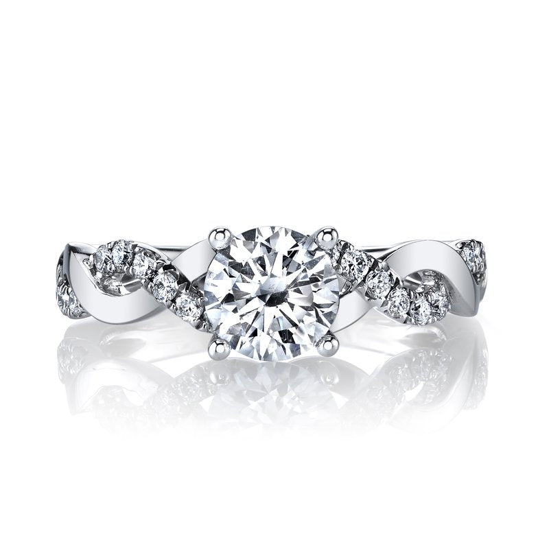 White Gold And Diamond Swirl Designer Ring