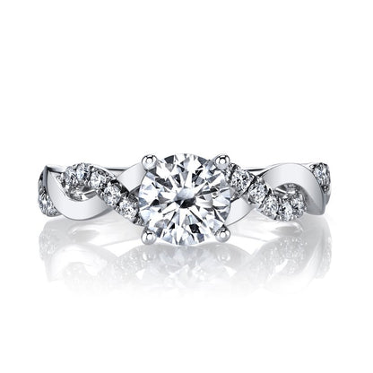 White Gold And Diamond Swirl Designer Ring