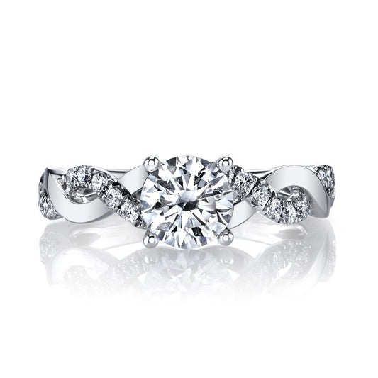 White Gold And Diamond Swirl Designer Ring