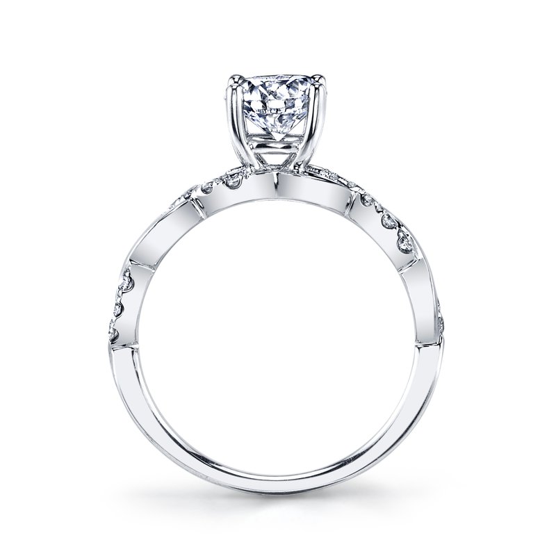 White Gold And Diamond Swirl Designer Ring