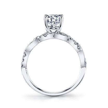 White Gold And Diamond Swirl Designer Ring