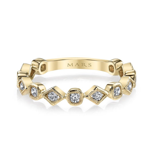 Yellow Gold And Diamond Stackable Designer Band