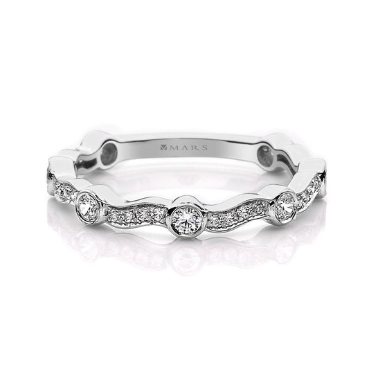 White Gold And Diamond Designer Stackable Ring