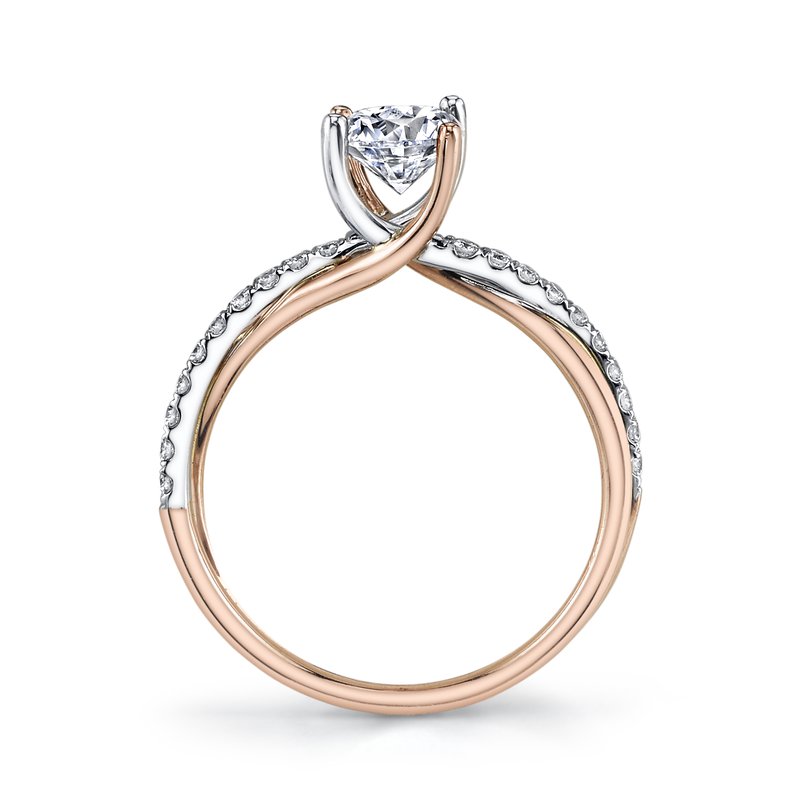 Two Tone  Twist Designer Engagement Ring