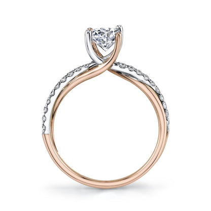 Two Tone  Twist Designer Engagement Ring