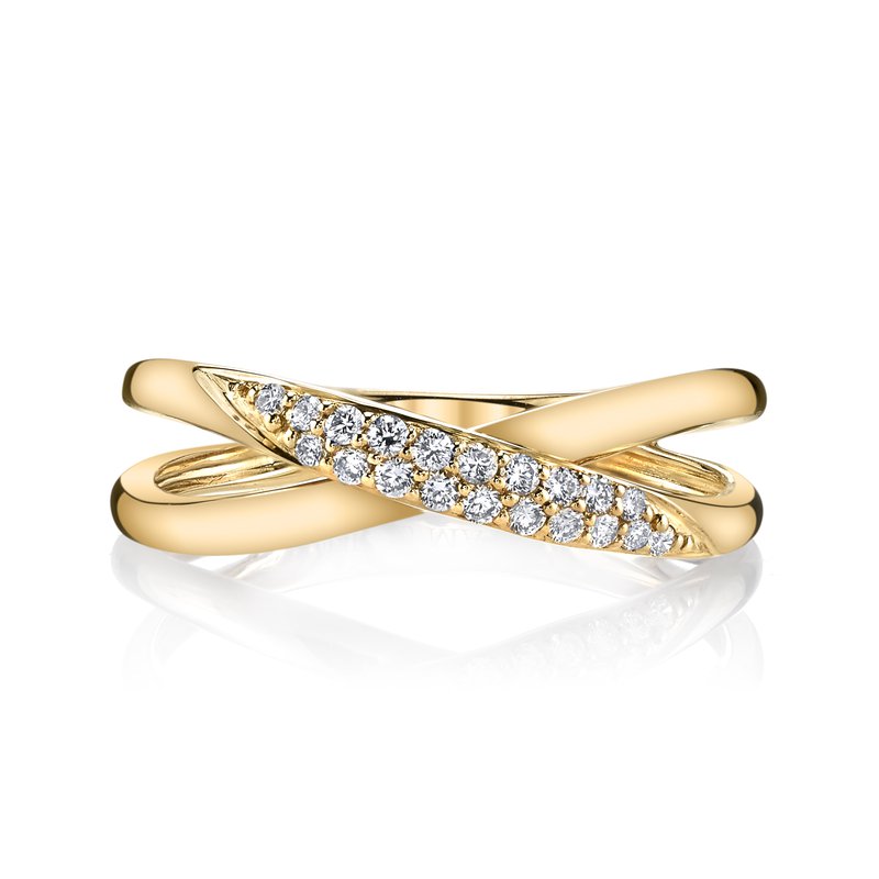 Yellow Gold And Diamond Swirl Ring