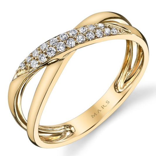 Yellow Gold And Diamond Swirl Ring