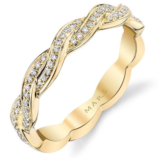 Yellow Gold And Diamond Twist Designer Ring