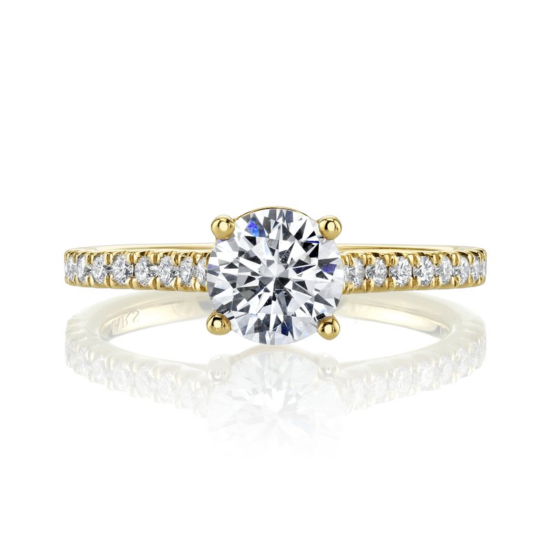 Yellow Gold And Diamond Cathedral Style Setting