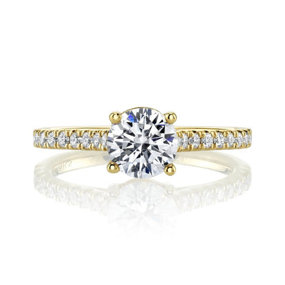 Yellow Gold And Diamond Cathedral Style Setting