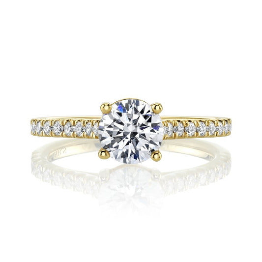 Yellow Gold And Diamond Cathedral Style Setting