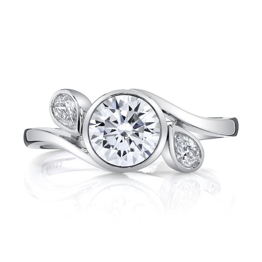 White Gold Vintage Bezel designer ring