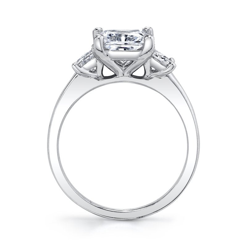 Classic Three Stone Princess Cut Engagement Ring