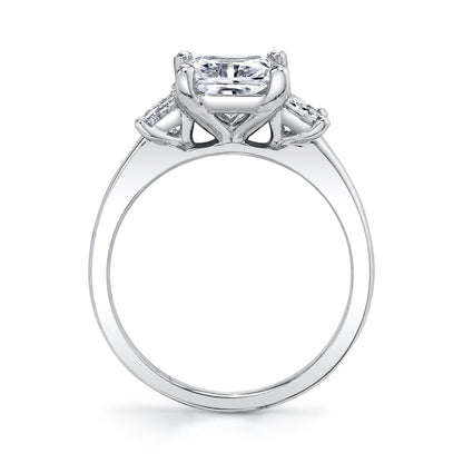 Classic Three Stone Princess Cut Engagement Ring