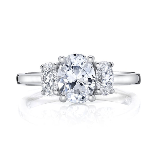 Classic Three Stone Ring with Ovals On The Sides