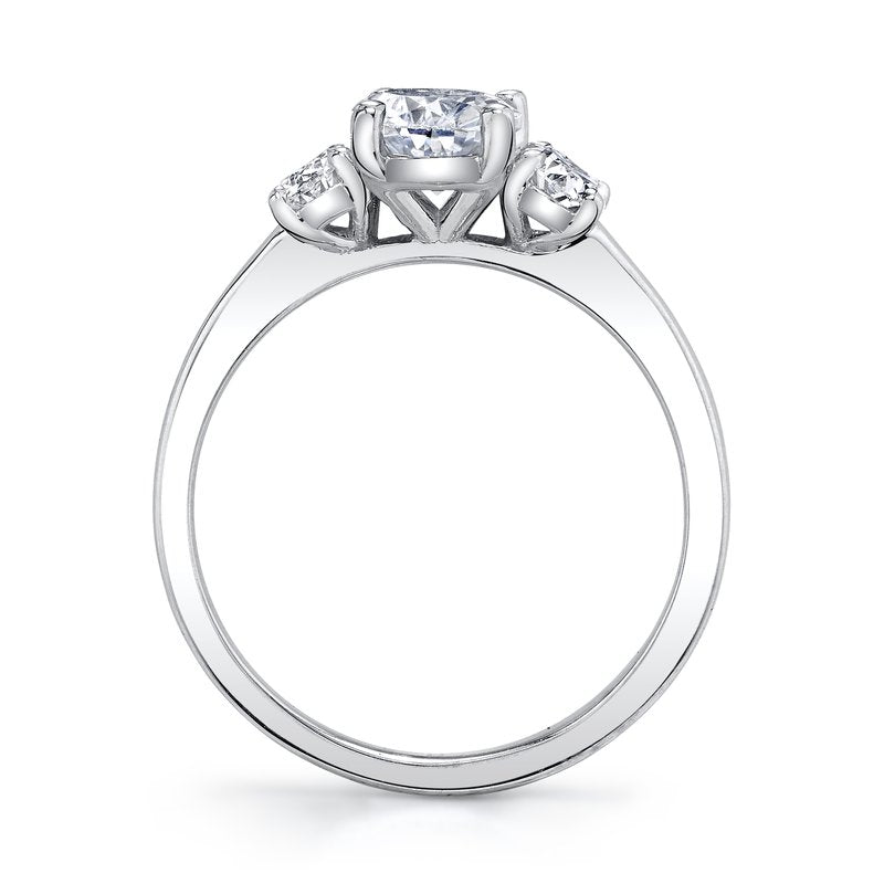 Classic Three Stone Ring with Ovals On The Sides