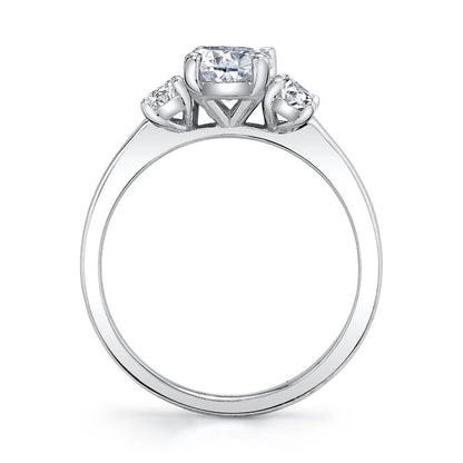 Classic Three Stone Ring with Ovals On The Sides