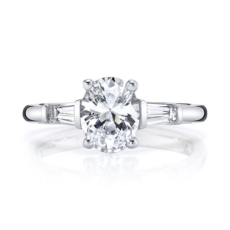 Oval Shape Three Stone Diamond Ring