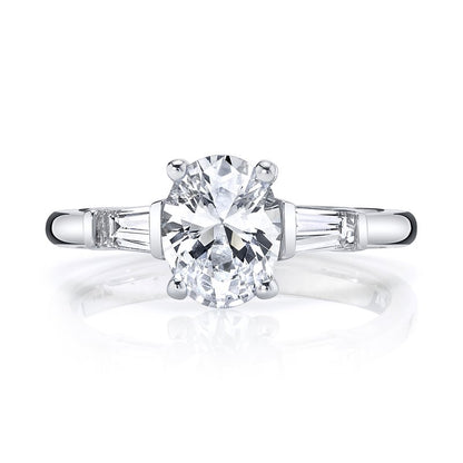 Oval Shape Three Stone Diamond Ring