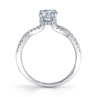 White Gold Swirl Designer Ring