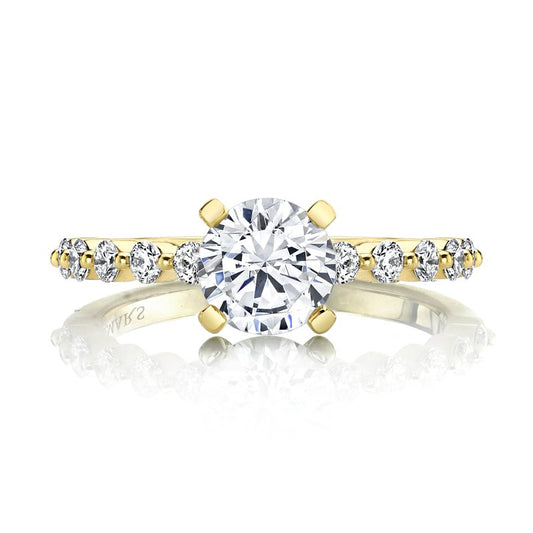 Yellow Gold And Diamond Shared Prong Setting