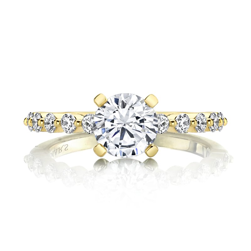 Yellow Gold And Diamond Ring set In A Shared Stle Setting