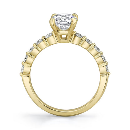 Yellow Gold And Diamond Shared Prong Setting