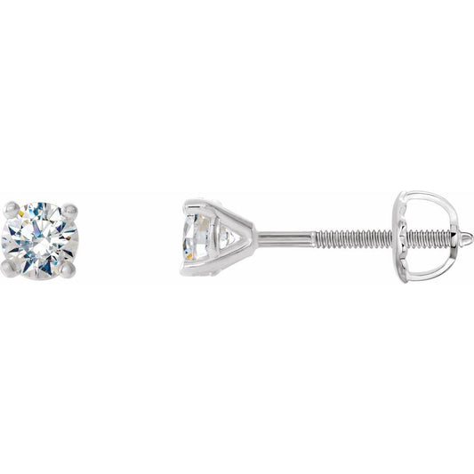 14K White 1/3 CTW Natural Diamond Cocktail-Style Earrings