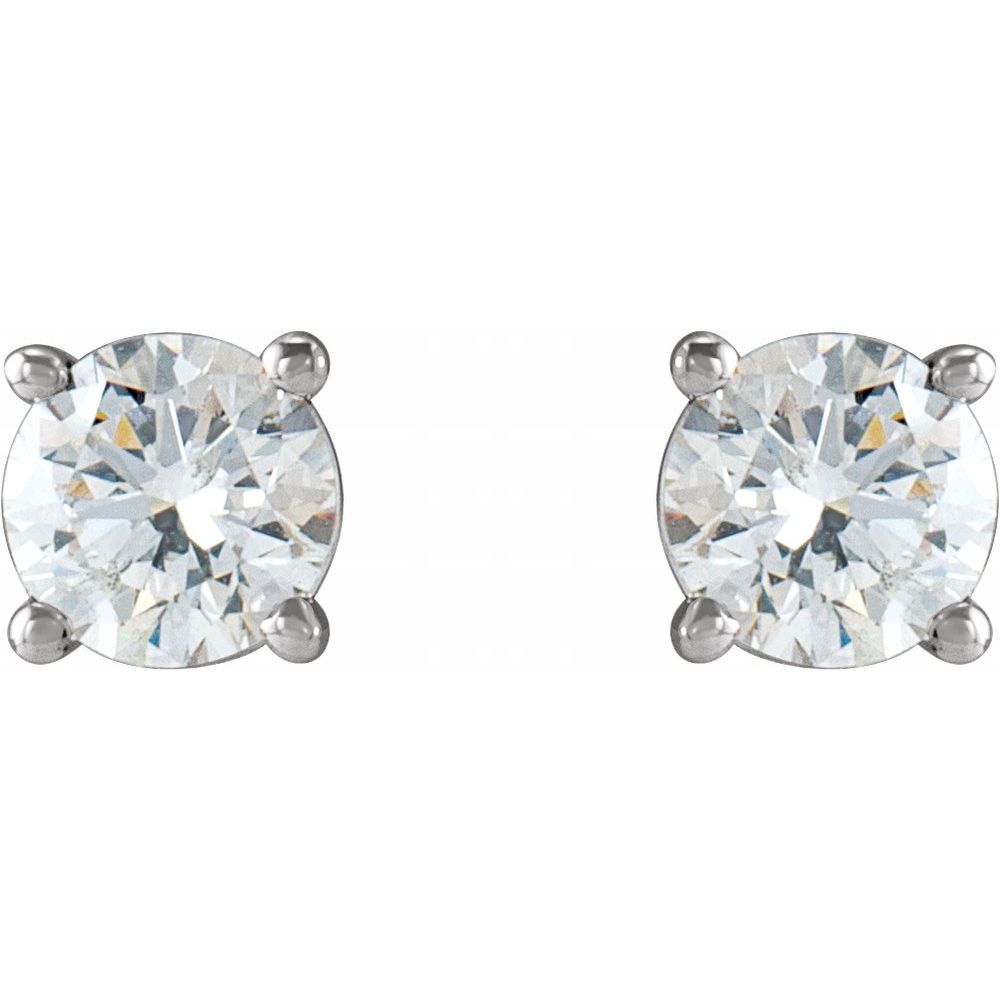 14K White 1/2 CTW Natural Diamond Cocktail-Style Earrings