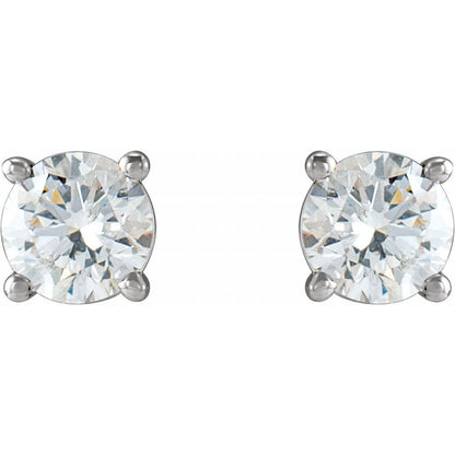 14K White 1/2 CTW Natural Diamond Cocktail-Style Earrings