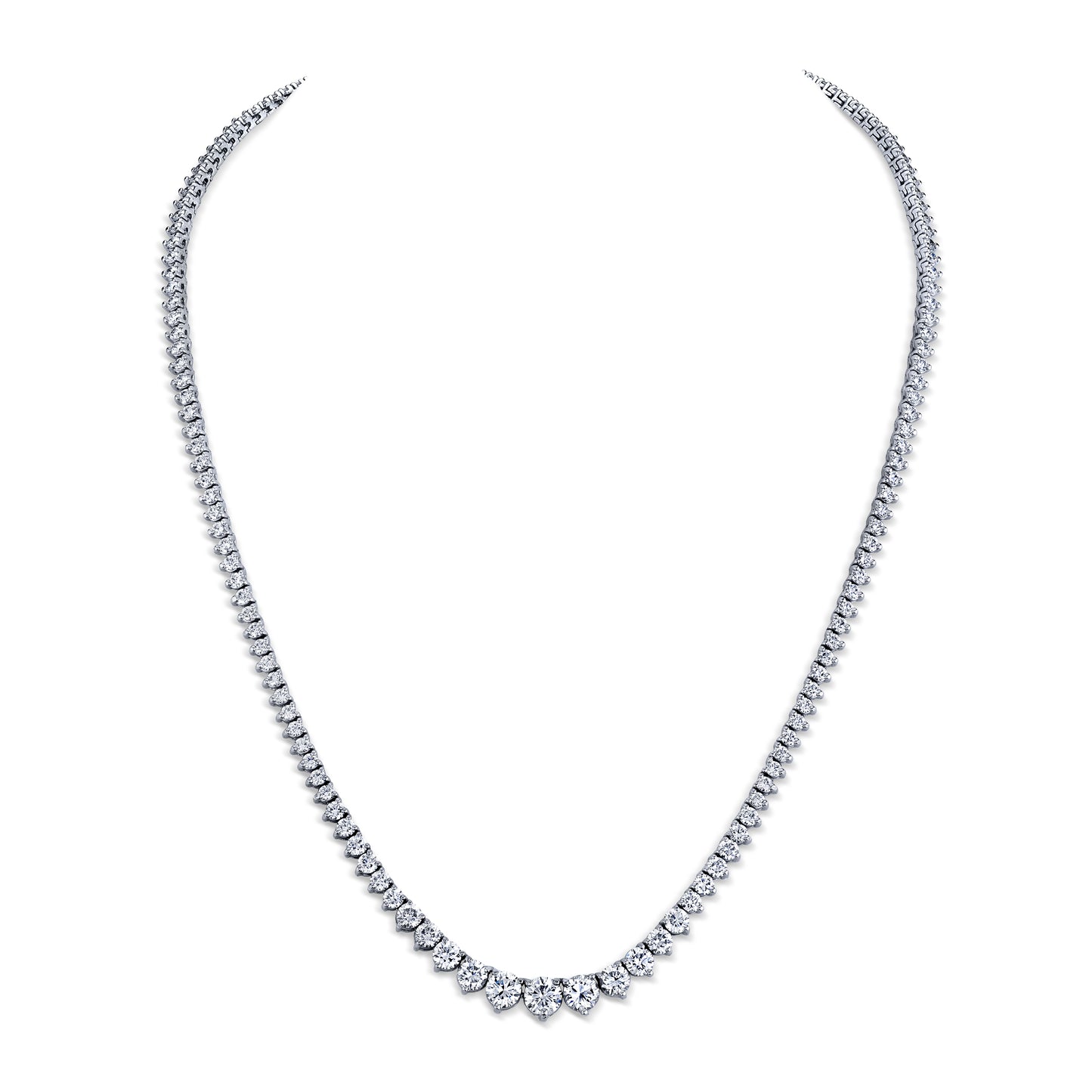 Graduate Diamond Tennis Necklace (10.5 CRT 3 Prongs)