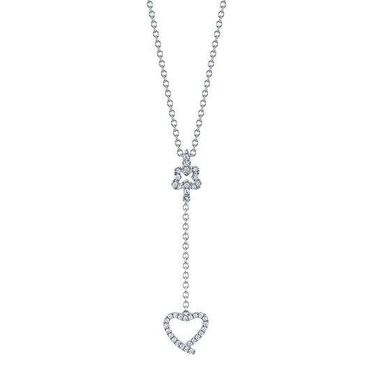 Heart Diamond Drop Necklace