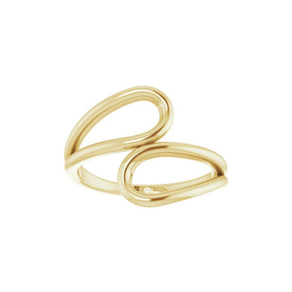 14k Yellow Gold Open Bypass Fashion Ring
