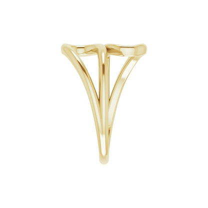 14k Yellow Gold Open Bypass Fashion Ring