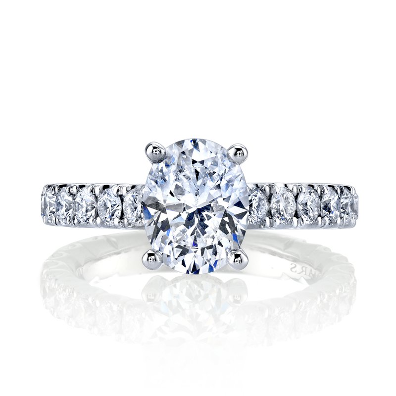 14k White Gold Diamond Cathedral Setting
