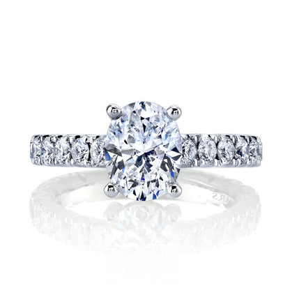 14k White Gold Diamond Cathedral Setting